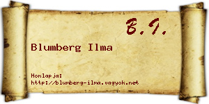 Blumberg Ilma névjegykártya